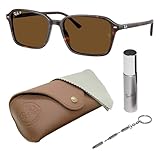 Ray-Ban RB2231 RAIMOND POLARIZED Square Shaped Sunglasses for Men & Women – Includes Official Rayban Eyewear Kit – Ideal Formal & Casual Wear Sunglasses – B-15 Brown Lens