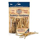 Canine Butcher Shop Turkey Tendons for Dogs Made and Raised in USA, All-Natural Chews for Small and Large Breeds, Single-Ingredient Treat, Healthy No Hide Dog Chews (8 oz)