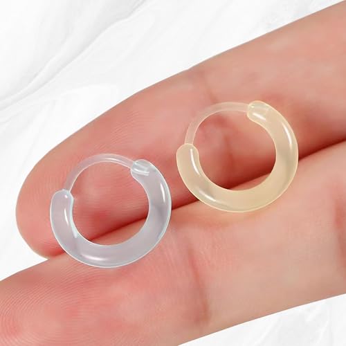 12 Pairs Hoop Earrings for Women - Clear Plastic Hoops for Sensitive Ears4