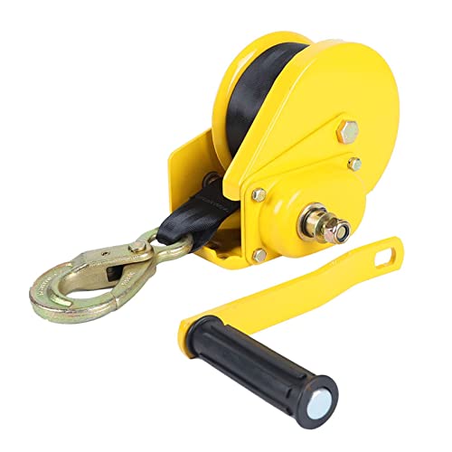 Boot Lier 1200lbs boottrailer lier zware hand lier met 10 m riem en haak, hand crank lier boot lieren for trailers (geel) Ideaal voor het slepen of laden van boten - Image 3