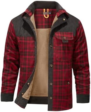 Mr.Stream Herren Thermohemd Flanellhemd Winterjacke Fleecefutter schützendem Innenfutter Holzfällerhemd Arbeitshemd