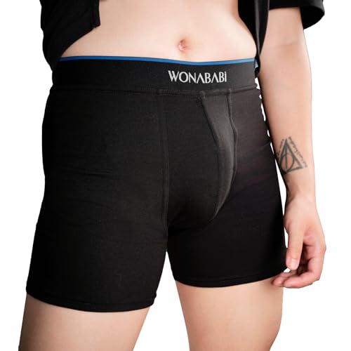 Wonababi Boxer Briefs Underwear for Trans, Anti-Chafing Stretch Boy shorts Panties for Transboy, Ftm