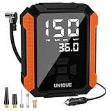 UN1QUE PT400 Tyre Inflator for Car, 150PSI 12V DC Car Air Pump with Preset & Auto Off, 120 Watt Portable Air Compressor with Digital Tyre Pressure Gauge & LED Light