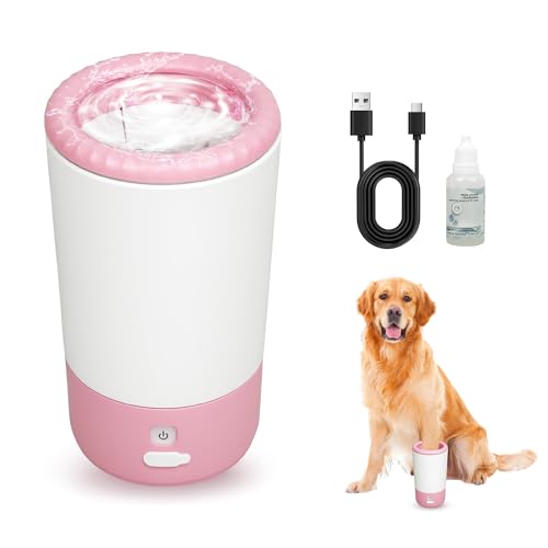 PETCHO Electric Dog Paw Cleaner Cup – Automatic 360° Pet Paw Wash...