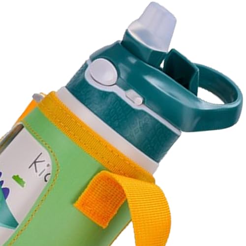 Botella de agua aislada de acero inoxidable verde con bolsa para niños y oficina 3