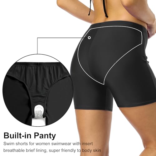 Firpearl Women's Swim Shorts Tummy Control Board Shorts UPF50+ Sport Surf Shorts Swimsuit Bottom4