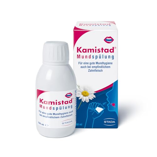 Kamistad Chlorhexidin Mundspülung - bei empfindlichem Zahnfleisch als ergänzende Pflege für eine gute Mundhygiene - antibakteriell - hilft, Karies vorzubeugen - 1 x 150 ml