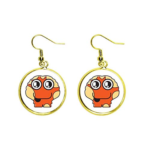 Pendientes de alien naranja con universo y gota dorada para mujer 1
