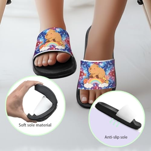 Image of Boy & Girls Slide Sandals Kids Shower Shoes Non Slip Summer Slippers Beach Sandals