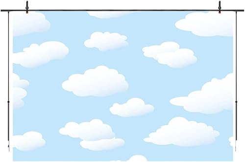 Miniatura 9 de Telón de fondo de nube blanca cielo azul para fiesta de cumpleaños, fondo de fotografía para niños, accesorios de estudio de fotografía de 8 x 6 pies