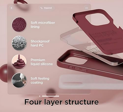 Image of Aa TrendX Silicon Case Cover Compatible with iPhone 13 Pro Max Case Cover | Slim Fit Silicone Back Case for iPhone 13 Pro Max /Camera Protection /Hard Edge /Premium Back Case Cover / (Burgundy)