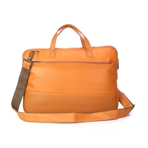 Image of Nautica Padded Laptop Sleeve Stylish Leatherette Bag | Waterproof Protective Cover with Handle & Detachable Sling Strap | Compact and Comfortable for Travelling | Suitable up to 15.6 Inch Laptop