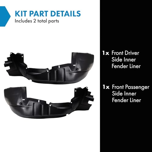 Image of TRQ Front Driver and Passenger Side Inner Fender Liner Set Compatible with 1997-2001 Jeep Cherokee