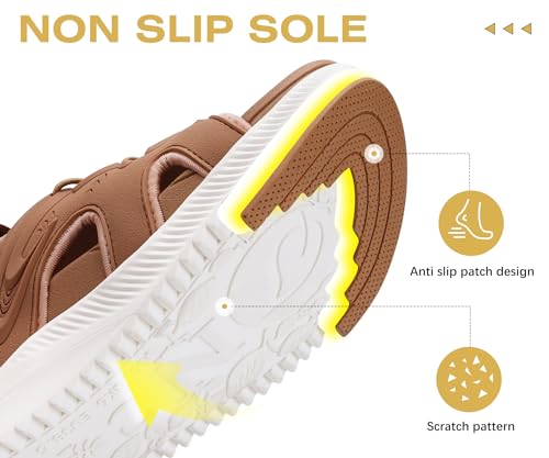 Image of ONCAI Walking Sandals for Women,Sport Athletic Hiking Sandals With Arch Support Orthotic Outdoor Footbed for Plantar Fasciitis, Sandalias Mujer with Adjustable Straps (US Size 6-12)