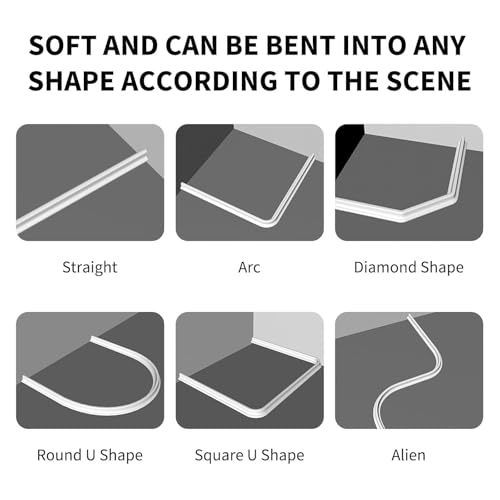 Hinapan 2 m Schwallschutzleiste Dusche selbstklebend, Küchenarbeitsplatte Wasserschutzstreifen, wasserdichter Silikon-Wasserstopper, Nass-Trocken-Trennung in Bad und Küche (Weiß)