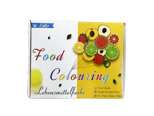 Lebensmittelfarbe 12 Farben - Flüssige Lebensmittel Farben zum Kuchen Backen, Kekse, Macaron, Fondantieren - Lebendiger Lebensmittelfarbstoff für Dekorieren und Kochen, Airbrush, DIY Seifen - je 6 ml