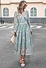 Women's Spring Wrap Maxi Dress Floral V Neck Long ... #1