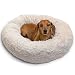 Best Friends by Sheri Donut Cuddler in Lux Fur Dog Bed/Cat Bed, 23"X23", Oyster