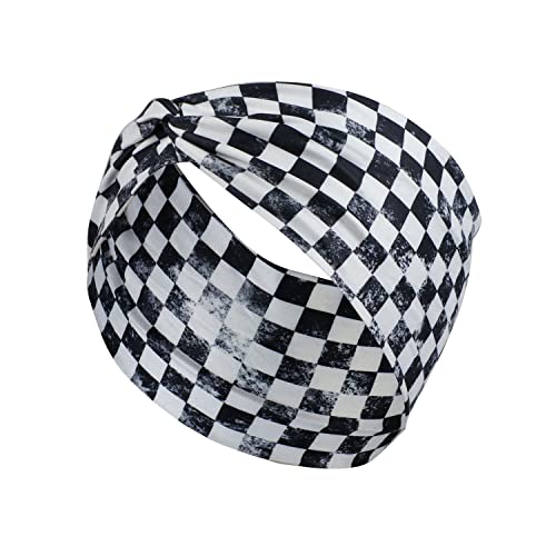 Bbtdin Checkered Plaid Turban Headband Buffalo Plaid Check Hairband Checkerboard Headwear Bw43 thumb #1