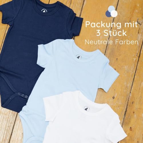 Bramble & Bear (3/6er-Pack) kurzärmelige Baby-Bodys – Unisex Baby-Bodys aus Bio-Baumwolle für 0 bis 3 Jahre