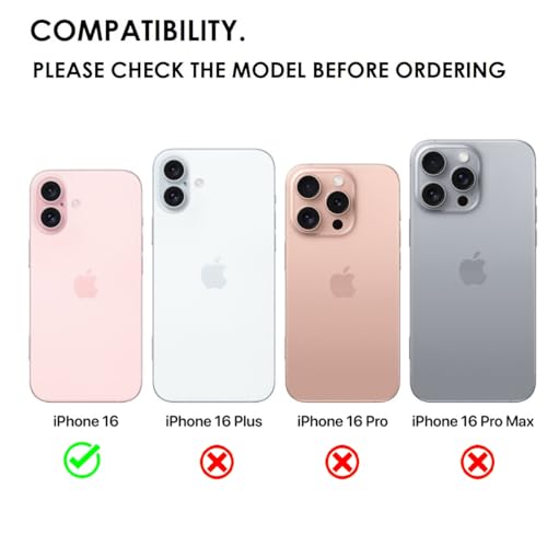 Image of RIGGEAR Shockproof Tough Hybrid Armor 360 Rotating Magnetic Ring Stand Back Cover Case Compatible with MagSafe Accessories for iPhone 16 (Smoke Black Matte PC and Black TPU Bumper)