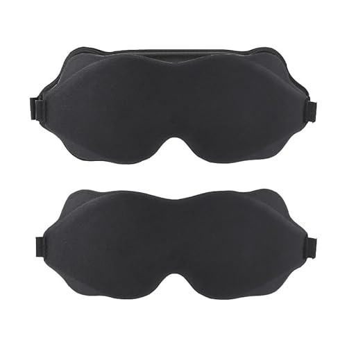 プレミアムスリープマスク - 100%遮光アイマスク 男女兼用 - メモリーフォーム、目圧ゼロの3Dデザイン、まつげに優しい&柔らかく通気性のある素材