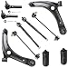 Detroit Axle - 10 piece front suspension kit fits 2009-2012 Dodge Caliber [2007 2008 2009 2010 2011 2012-2014 Jeep Compass Patriot] - Lower Control Arms, Ball Joints, Outer Tie Rods, Inner Tie Rods