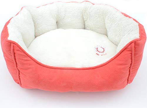 ThermoSwitch Andros Hundebett Hundekissen Hundekorb Hundematte Hundematratze wärmend kühlend Winter Sommer Koralle/Creme (L - 90 x 70 x 25 cm)
