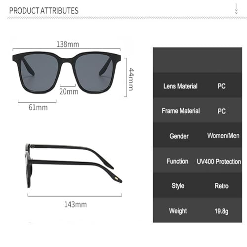 Light Retro Sunglasses Popular Contrast Color Matte Gradient Uv4003