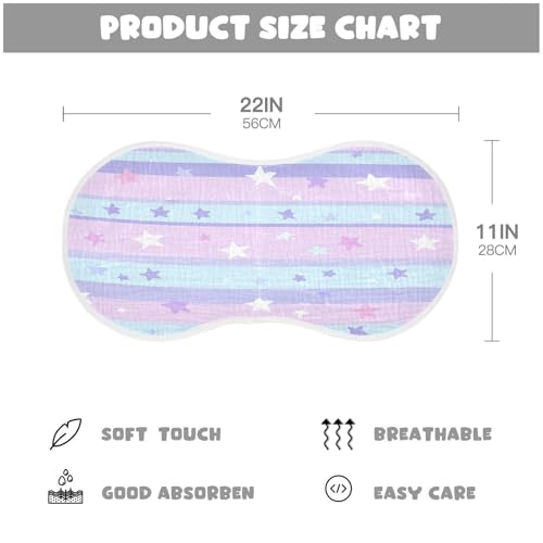 Colorful Star Stripes Plant Burp Cloths Cotton Baby Washcloths,Large 22x11in Burping Cloth Absorbent and Soft for Newborn Baby Boys and Girls,4 Pack4