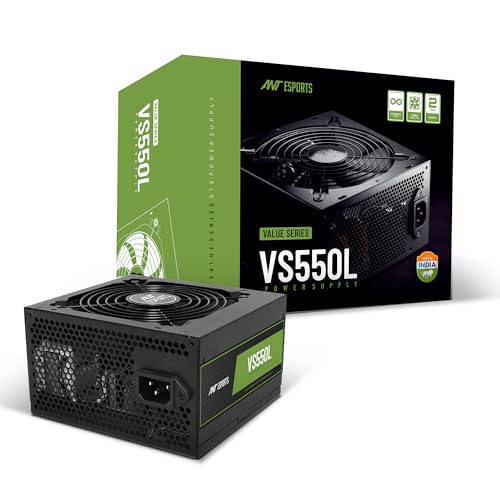 Image of Ant Esports VS550L Non Modular High Efficiency Gaming Power Supply /PSU with 120mm Hydraulic Low-Noise Fan for Efficient Heat Dissipation