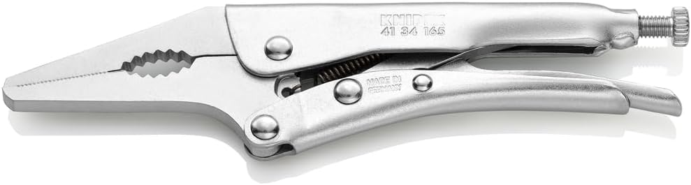 KNIPEX - 41 34 165 Knipex Tools LP - 4134165 6-1/4" Grip Pliers w/Long, Narrow Jaw, Nickel Plated