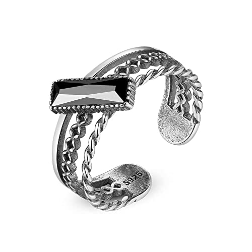 Anneau de joint empilable et bague de pouce ajustable pour femme au fini vieilli en détresse