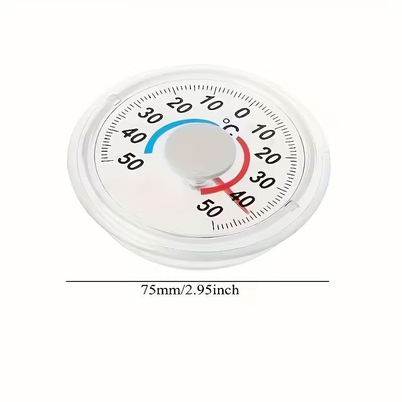 Indoor Outdoor Thermometer Hygrometer, High Accuracy Temperature and Humidity Meter with °C Scale, -50°C to 50°C, Wall Mount Monitor for Home, Greenhouse, Garden and Room （Round） — view 2