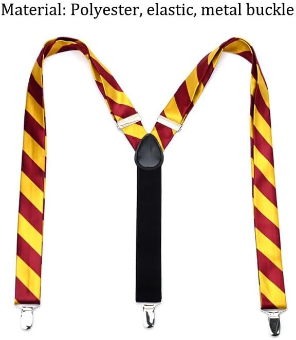 Diagonal Stripes Y Type Adjustable Three Clamps Elastic Force Man Polyester Suspenders