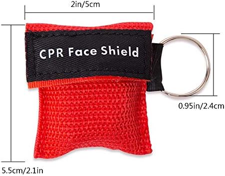 AOUTACC CPR Face Shield Mask, Keychain Mask Disposable Emergency Kit CPR Face Shields Pocket Mask for First Aid Cardiac Resuscitation Training