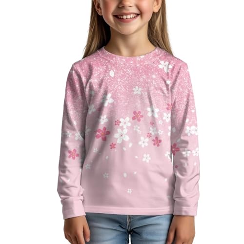 Girls Long Sleeve Shirts Soft Loose Shirts Basic Crewneck T-Shirt Casual Tees