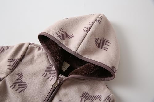 image for Feidoog Toddler Fleece Jacket Baby Boys Girls Hooded Zipper Long Sleev