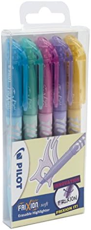 Pilot Frixion Light Soft Erasable Highlighter - Assorted, Pack of 5