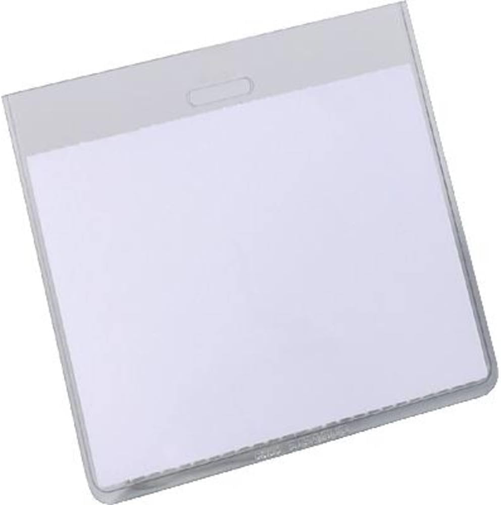 Durable Security Badge 60 x 90mm Transparent | Pack of 20 Badges | Includes Blank Insert Cards | Perfect For Events and Visitor Management