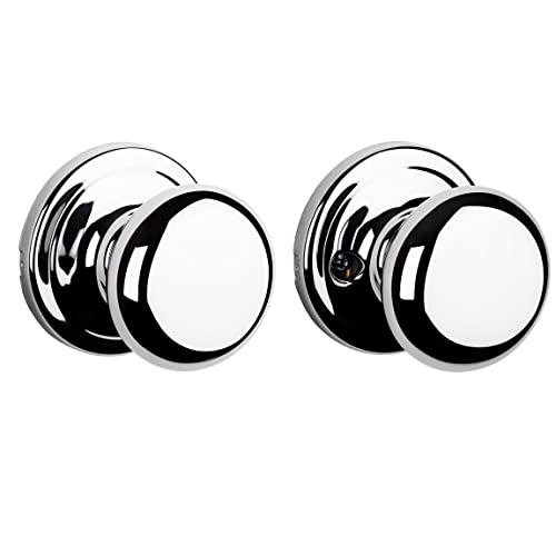 Image of Kwikset Hancock Interior Passage Door Knob, Handle For Closet and Hallway Doors, Non-Locking Doorknob, Polished Chrome