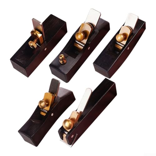 Mini rabot à main en bois d'ébène avec lame en acier poli, design compact 8 x 2 x 2,2 cm pour une finition lisse sans bavure, pour la menuiserie, le...
