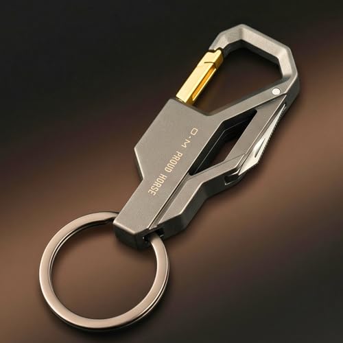 Image of THE MEN THING - Stylish Multicolor Stainless Steel Keychain for Men & Boys (Phantom Grip - Gunmetal Grey)