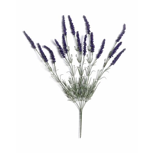 Image of PURE HOME + LIVING Purple Faux Lavender Spray (Made of Plastic, Wire and Fabric) for Home, Office and Living Room Decorations (Without Vase)(Height-56cm) Pack of 1