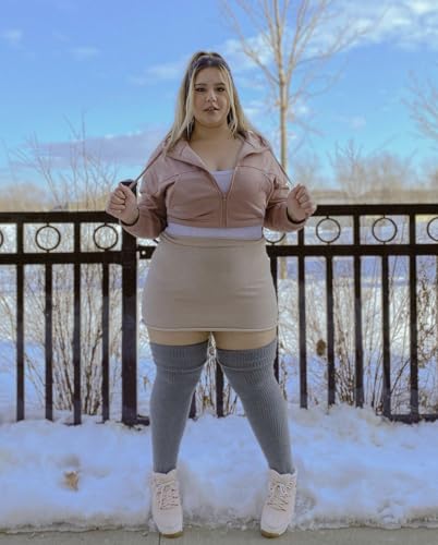 Image of Thunda Thighs Plus Size Thigh High Socks, Over the Knee High Boot Stockings Leg Warmers, Extra Long & Thick Socks