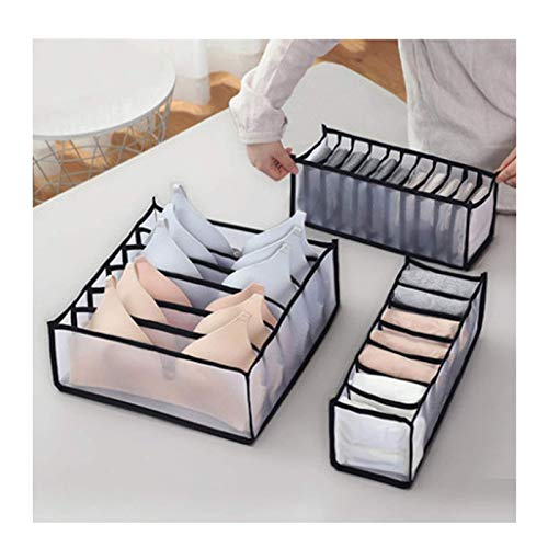 Stickit Graphix Underwear Organizer with Compartments, Foldable Closet Storage Boxes Drawer Organizer for Underware,Bra,Socks, Includes 6-Grid