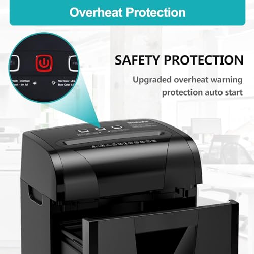 Image of Woolsche Paper Shredder, 18-Sheet Cross Cut with 5.28-Gallon Pull Out Bin, P-4 Security Level, Shred Paper and Credit Card and CD, Durable&Fast with Auto Jam Proof System Shredder for Office