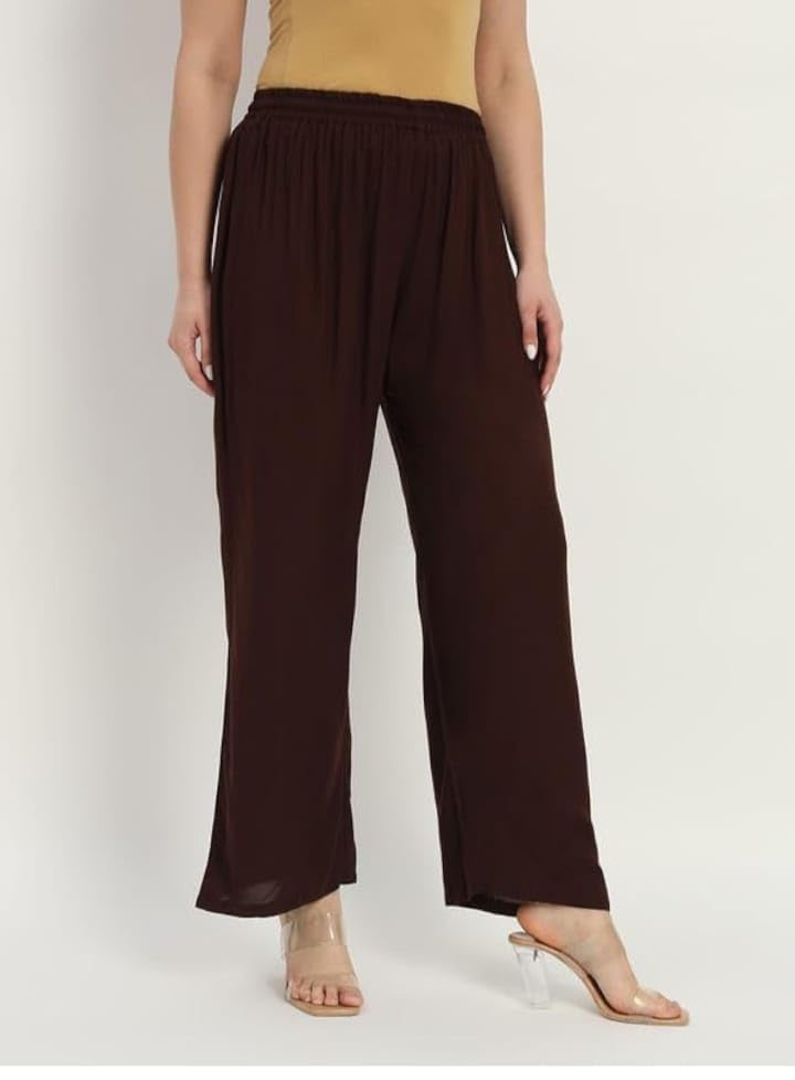 Image of Stylish Free Size Palazzo Pants for Women and Girls | Comfortable Cotton Fabric | Breathable & Soft | Adjustable Dori | Perfect for Everyday