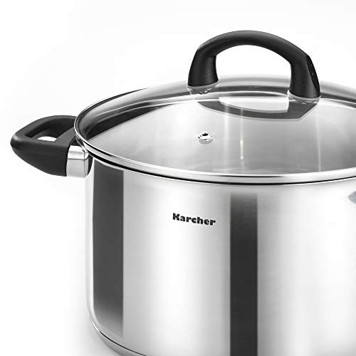 Karcher Set di Pentole Mia Include Coperchi in Vetro, Adatto ai Piani a Induzione, Acciaio Inox, 5 Pezzi - immagine 4