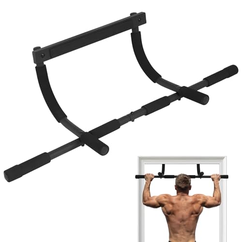 ALLINLIFE Barra de Dominadas Pared con Soporte 150kg, Instalación Fija sin Taladros, Pull Up Bar para Casa, Estructura Acero Reforzado, Ejercicio Calistenia